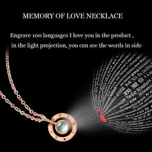 Load image into Gallery viewer, Love Rose Gold Silver 100 Language I love You Pendant