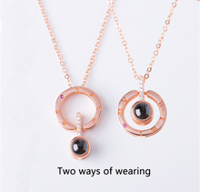 Load image into Gallery viewer, Round Rose Gold &amp; Silver 100 languages I love you Pendant