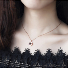 Load image into Gallery viewer, Round Rose Gold &amp; Silver 100 languages I love you Pendant
