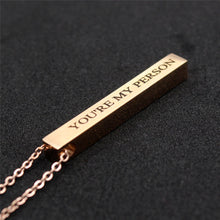 Load image into Gallery viewer, Four Sides Engraving Square Bar Custom Name Necklace