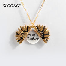 Load image into Gallery viewer, 2019 Women Gold Necklace You Are My Sunshine Pendant