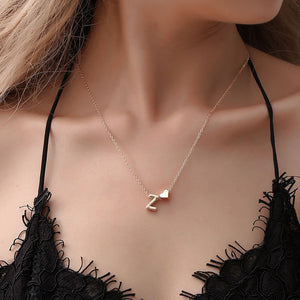 Tiny Heart Initial Personalised Letter Name Choker Necklace