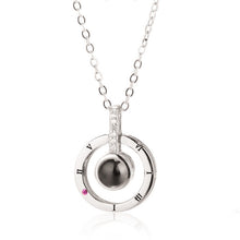 Load image into Gallery viewer, Round Rose Gold &amp; Silver 100 languages I love you Pendant