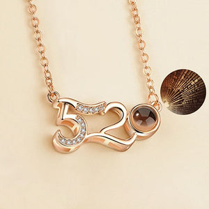 520 Rose Gold Silver 100 Language I love You Pendant