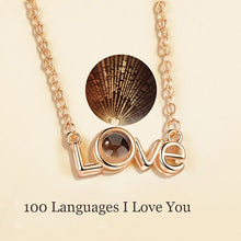 Load image into Gallery viewer, Love Rose Gold Silver 100 Language I love You Pendant