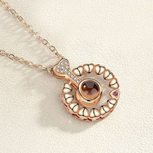 Load image into Gallery viewer, Round Rose Gold Silver 100 Language I love You Pendant