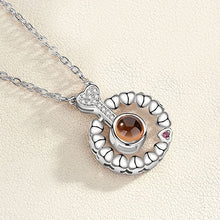 Load image into Gallery viewer, Round Rose Gold Silver 100 Language I love You Pendant