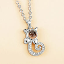 Load image into Gallery viewer, Cat Rose Gold Silver 100 Language I love You Necklace