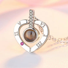 Load image into Gallery viewer, Heart Gold &amp; Silver 100 languages I love you Pendant