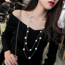 Load image into Gallery viewer, Simple Long Double Layer Simulated Pearls Ladies Necklaces