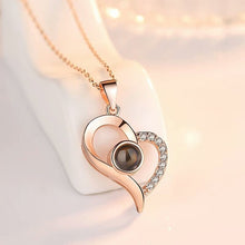 Load image into Gallery viewer, Relodi Rose Gold 100 Language I Love You Pendant